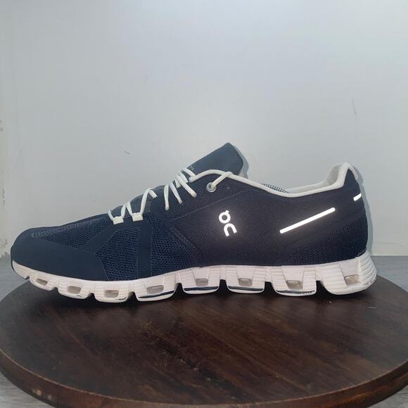 On Cloud 5 Mens Size 12.5 Navy White Athletic Running Walking Shoes Sneakers